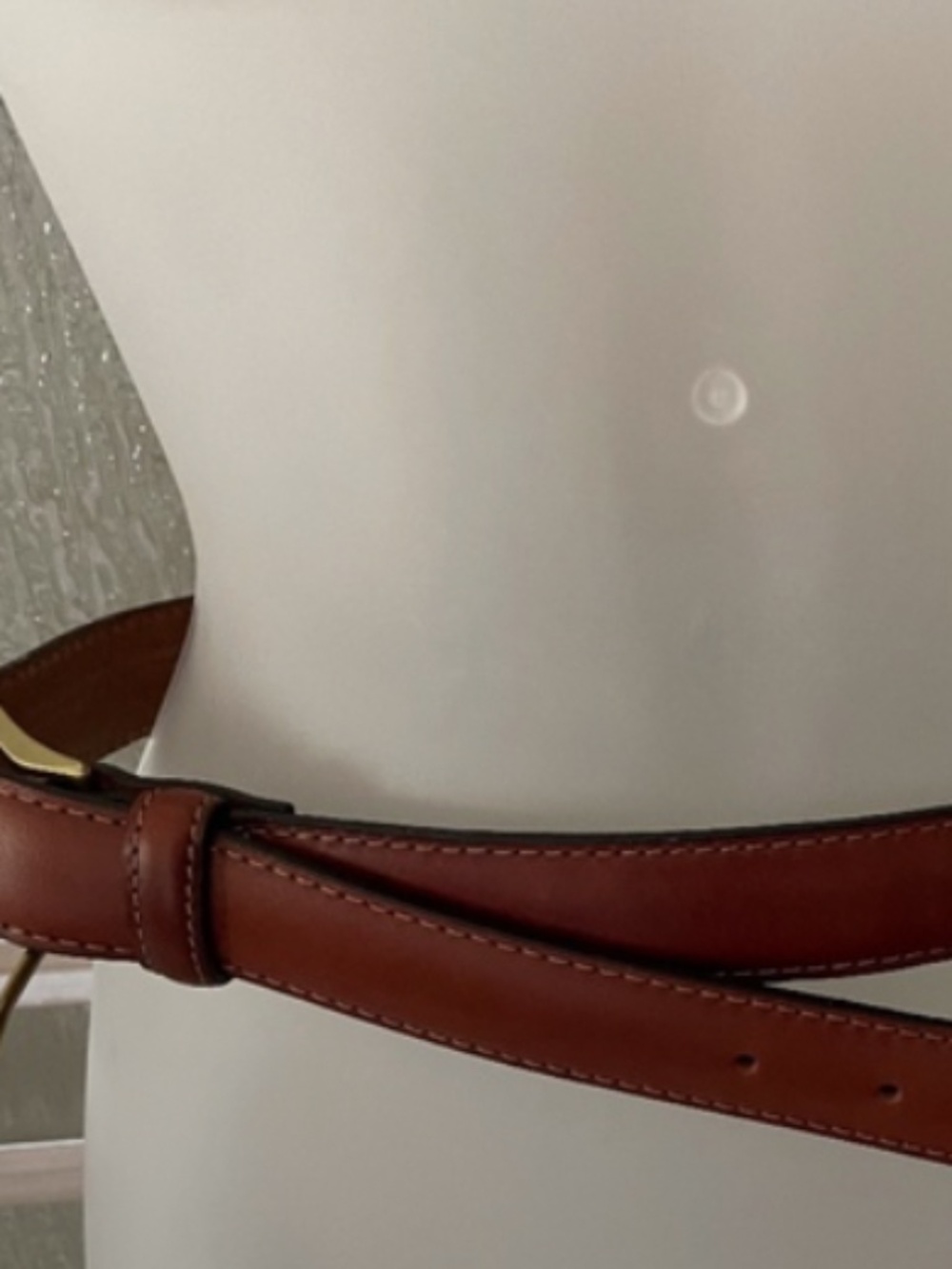 VINTAGE Tommy Hilfiger Men's Cognac Brown Leather Belt  Handcrafted